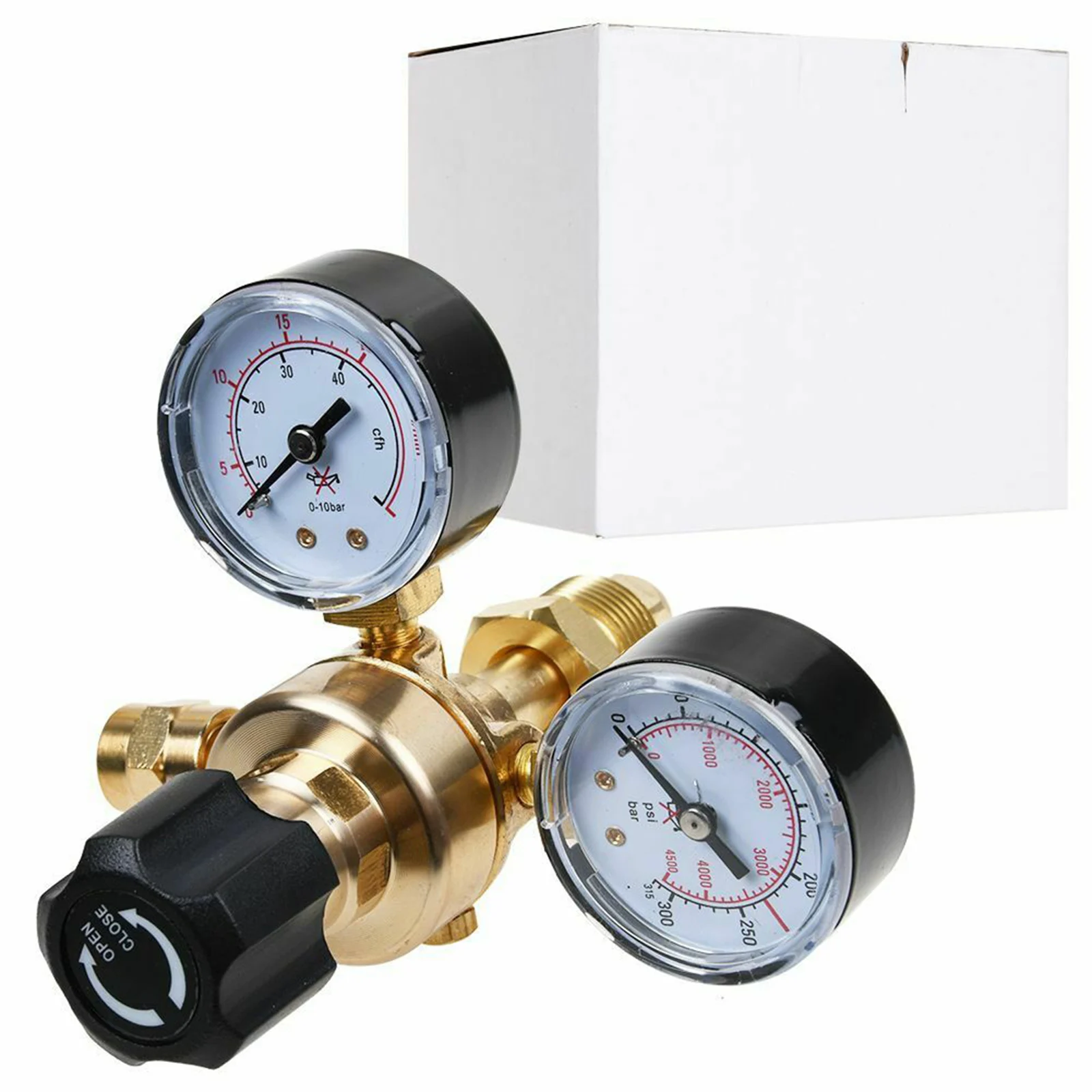 New Flow Meter Pressure Regulator Argon CO2 Pressure Reducer Pressure Reducing Valve Welding Gas Welder, Black