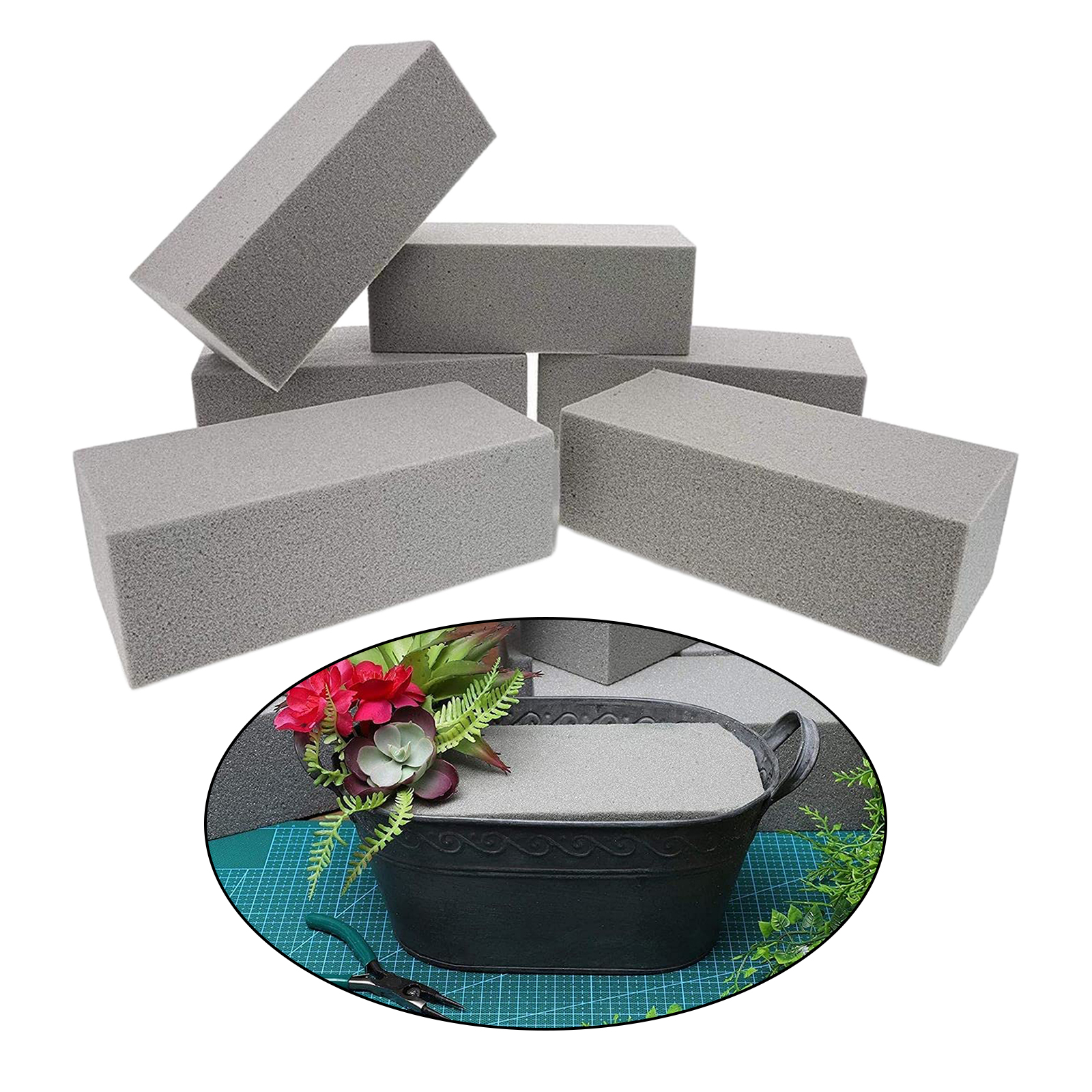 6Pack Floral Foam Brick Dry/Fresh Flower Foams Base Party Garden Decorations