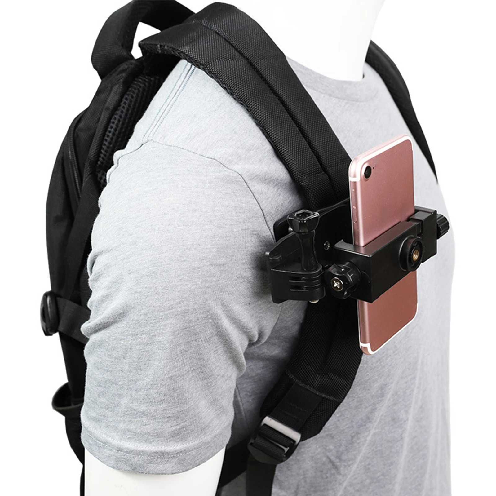 Universal Backpack Shoulder Strap Mount for Mobile Phones Max 7` for Walking