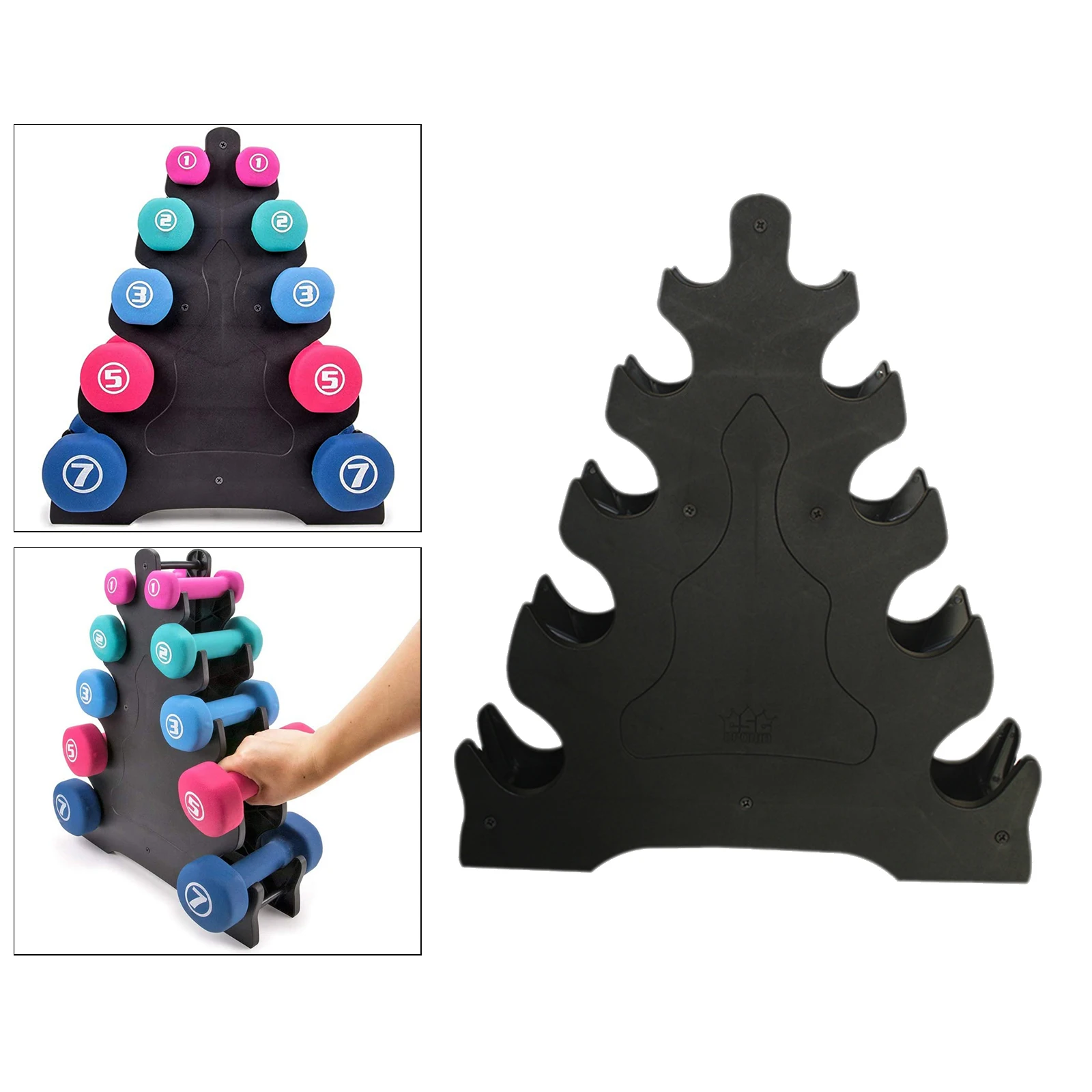 Dumbbell Bracket Triangle Leaves Tree Rack Stands Weight Lifting Holder Home Exercise Fitness Gym Equipment (Rack Only)