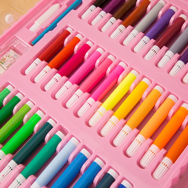 For канцелярия 150 Pcs/Set Drawing Tool Kit with Box Painting Brush Art  Marker Water Color Pen Crayon Kids Gift New Arrival - AliExpress