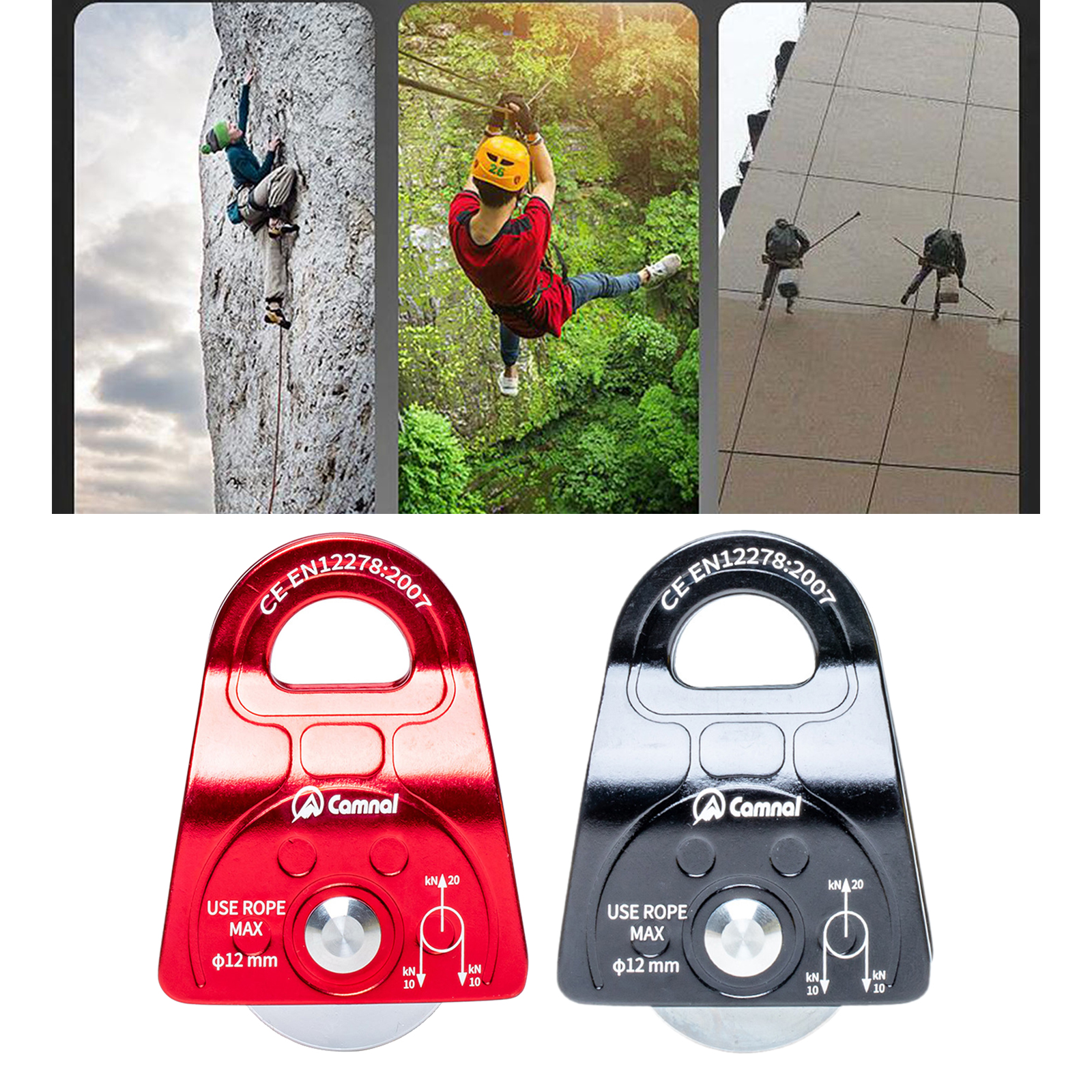 25KN Rock Climbing Tree Rigging Arborist Rope Pulley Fall Protection Pulley