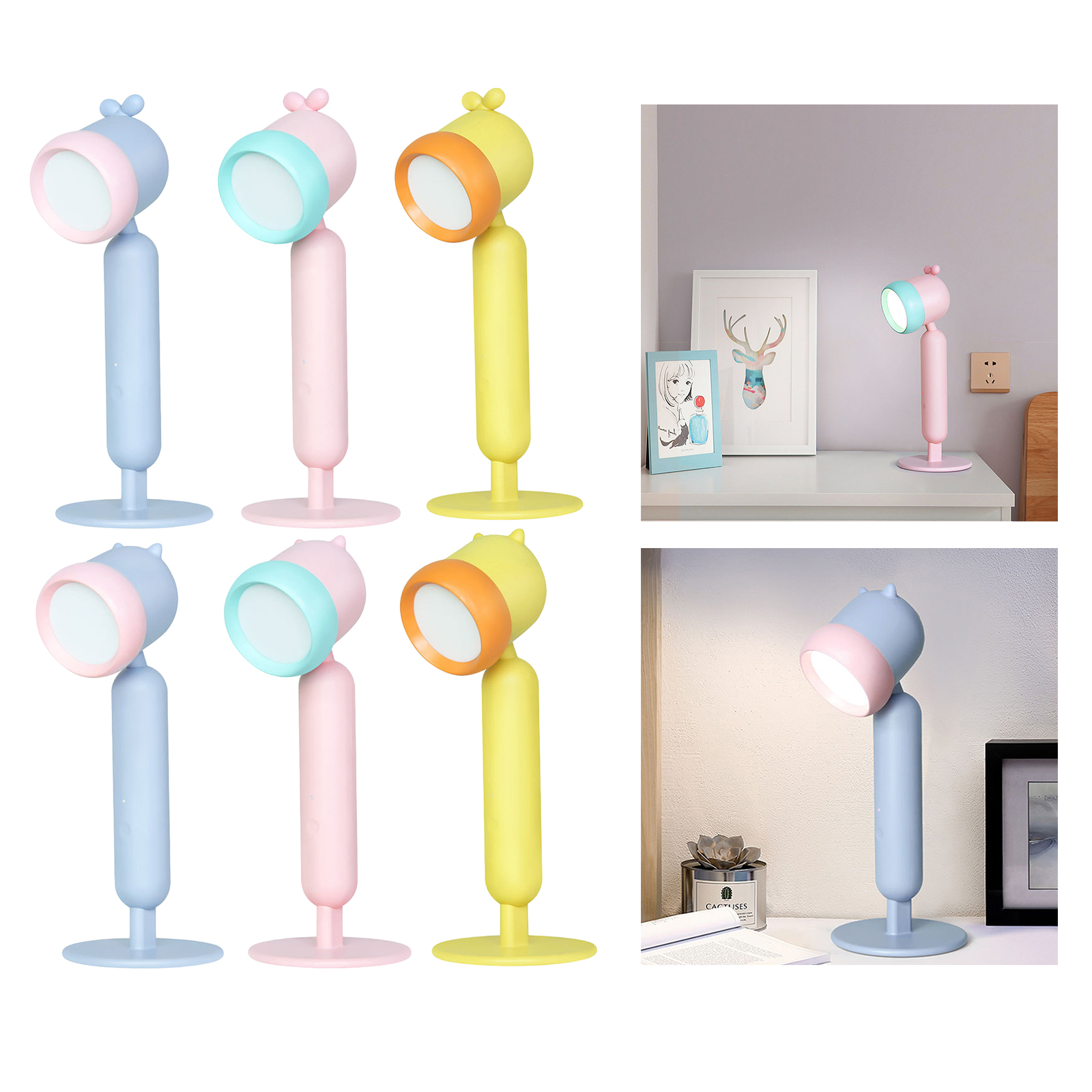 Lâmpada de Mesa Luz da Noite Criativo Portátil Leitura Interior Iluminação Cabeceira 1 Criativo lâmpada de mesa portátil leitura luz