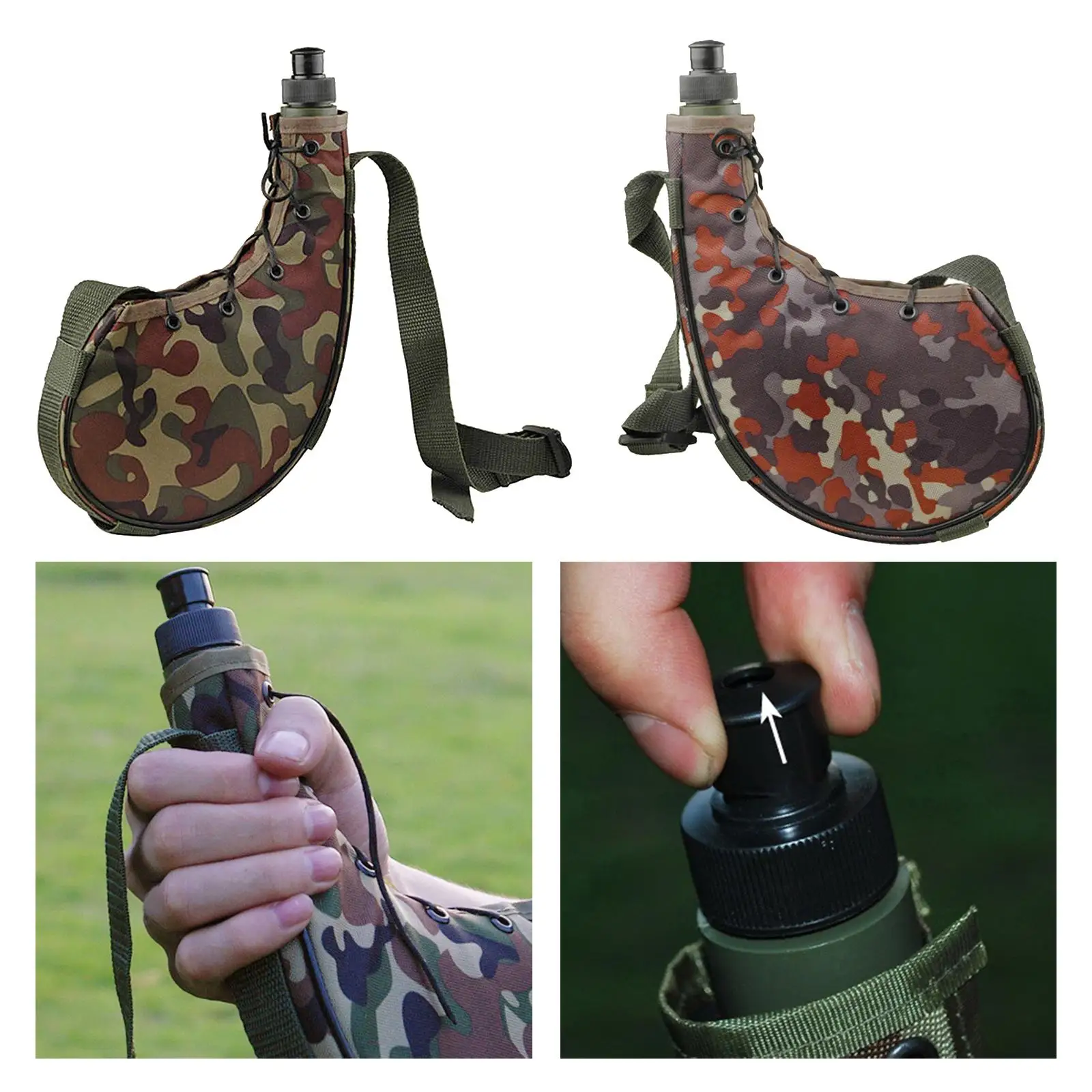 Portable Leakproof Outdoor Molle Water Bottle Camping Flask Kettle for Running Hiking Cycling Adventure Hunting