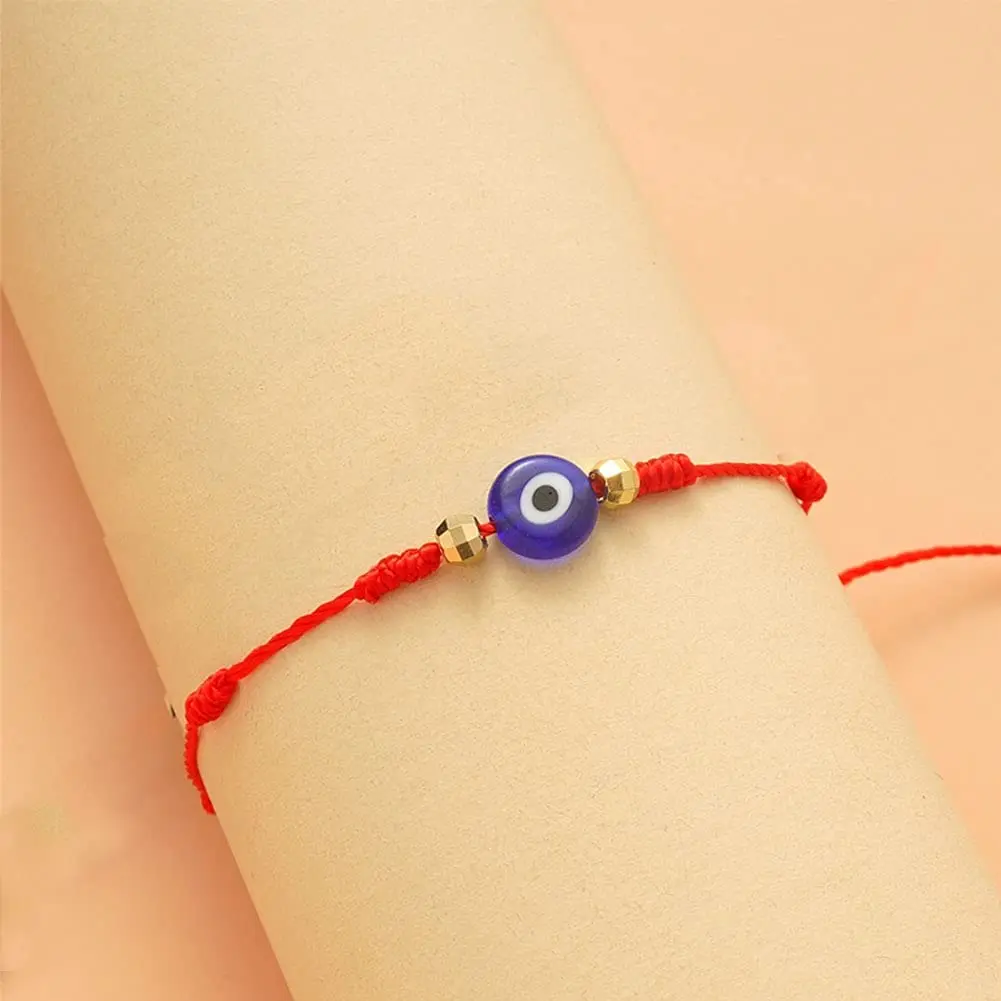 Evil Eye Bracelets for Women 7 Knot Handmand Lucky Bracelets Adjustable Red Rope String Protection Bracelets for Women Men 