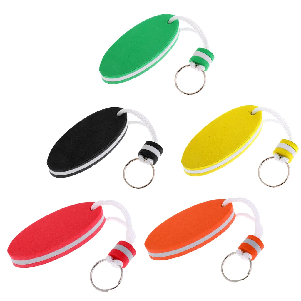 Set Of 5pcs Oval EVA Foam Floating Key Ring Keychain Safety Key Holder