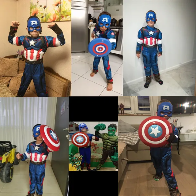 Captain America Costume Muscles  Captain America Costume Costco - Boys  Costume Blue - Aliexpress