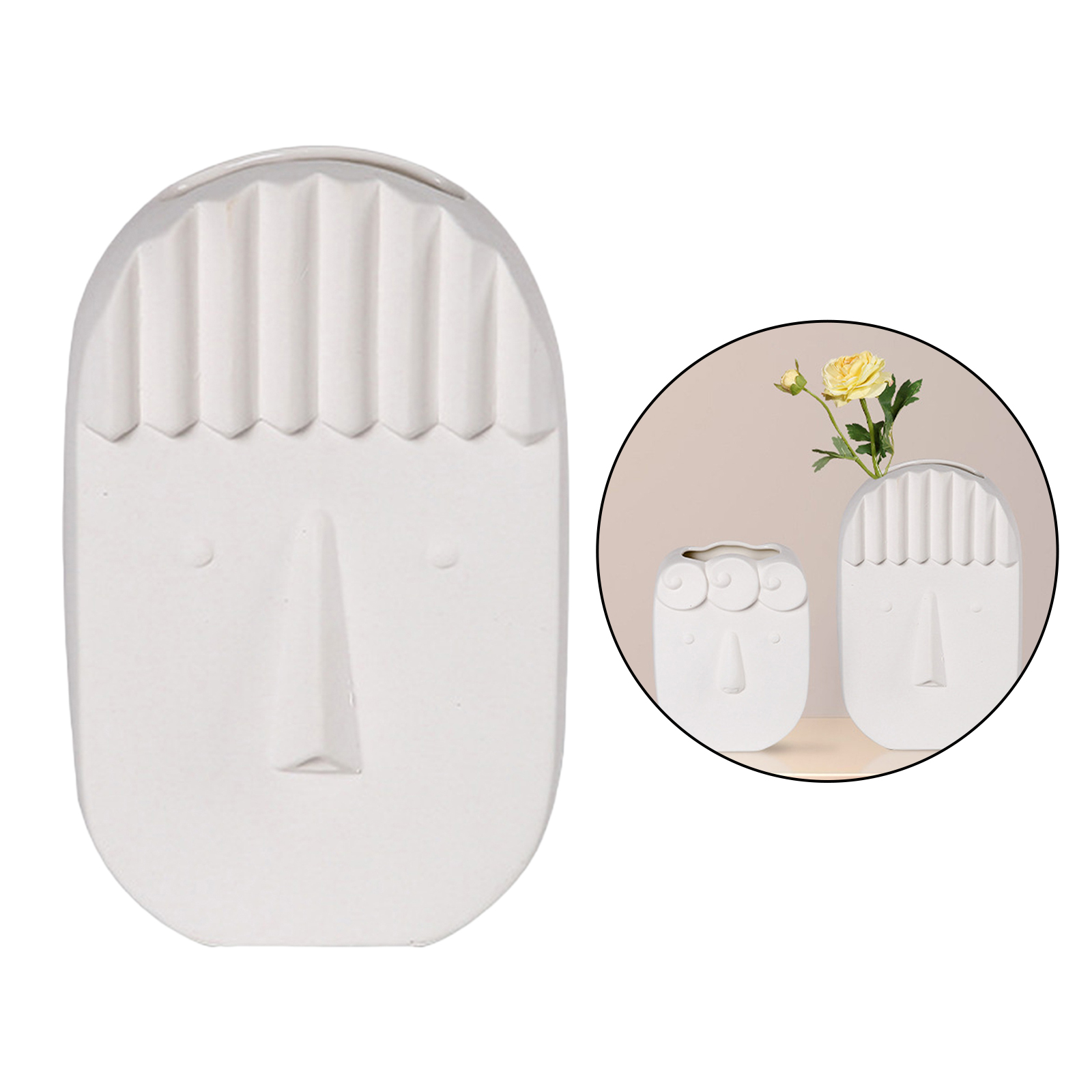 Creative White Ceramics Desktop Vase Planter Container Floral Display Flower Arrangement Flower Vase Decorative Ornaments