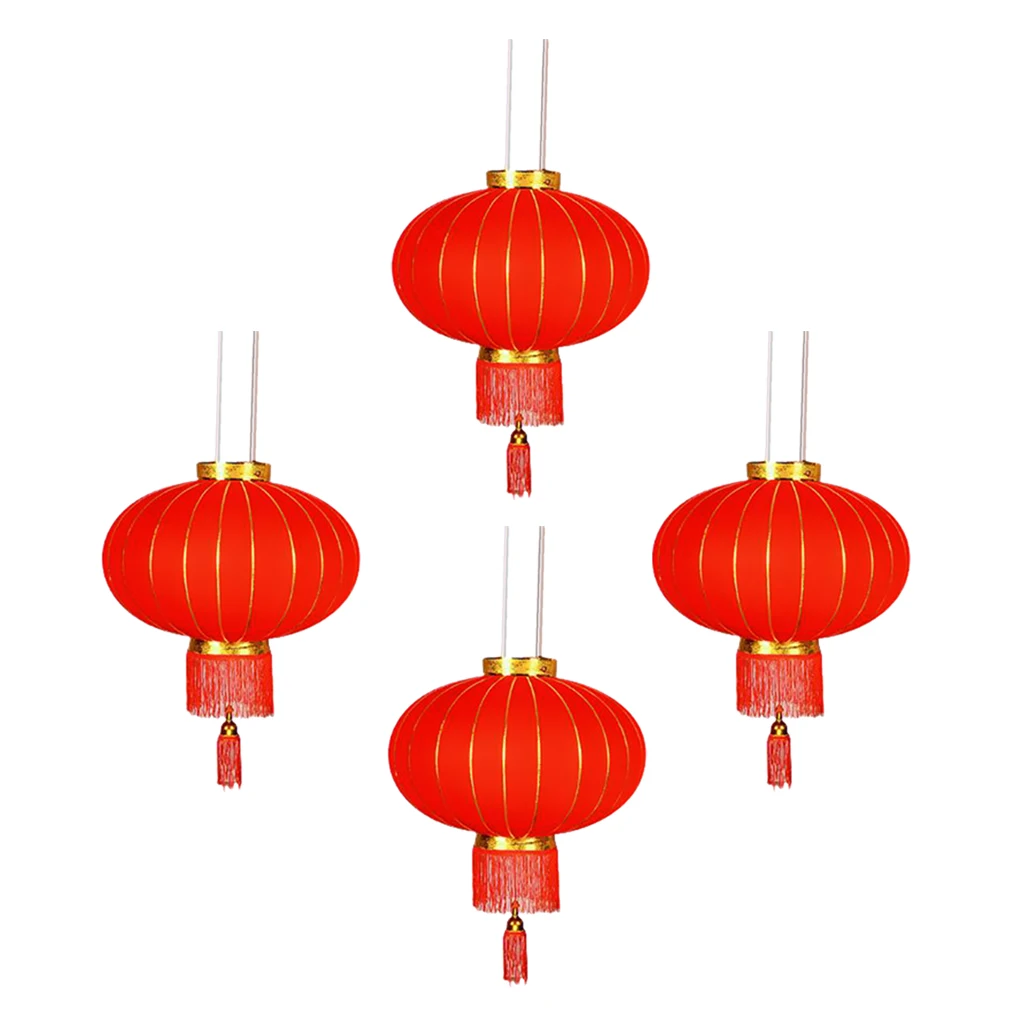 4x Chinese Red Lanterns Vintage Wedding Decor Hanging Lantern 34x16inch