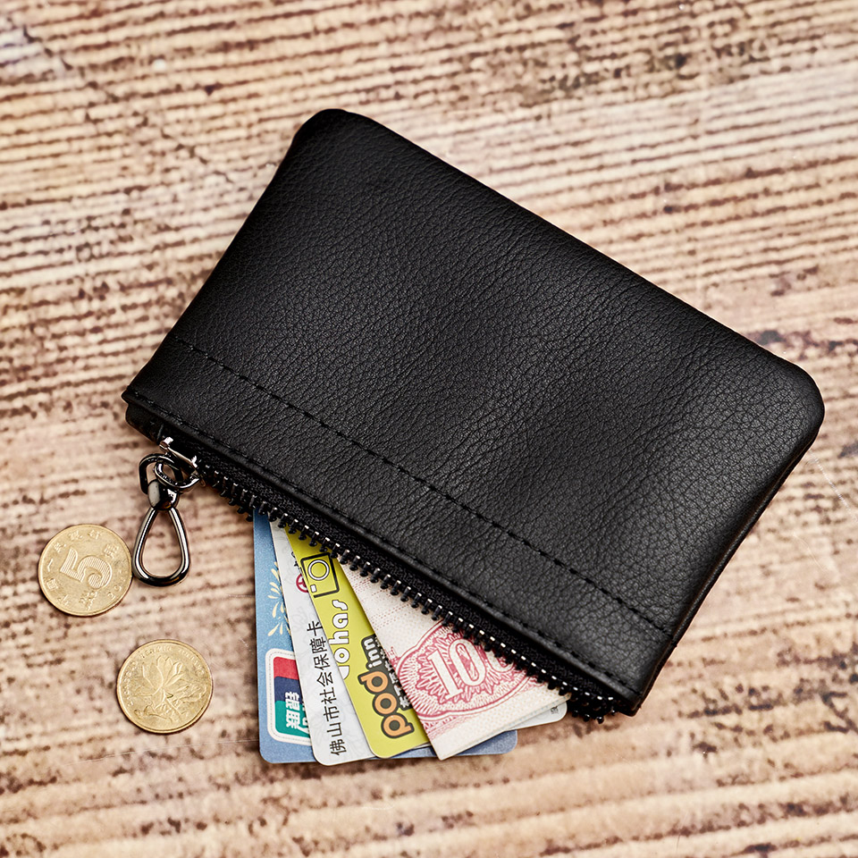 NUPUGOO 2021 Kleine Geldbörse Aus Echtem Leder Mini Karte Brieftasche Männer Frauen Casual Kleine Tasche Zipper Tasche Schlüssel Halter Geld taschen – Detail 14