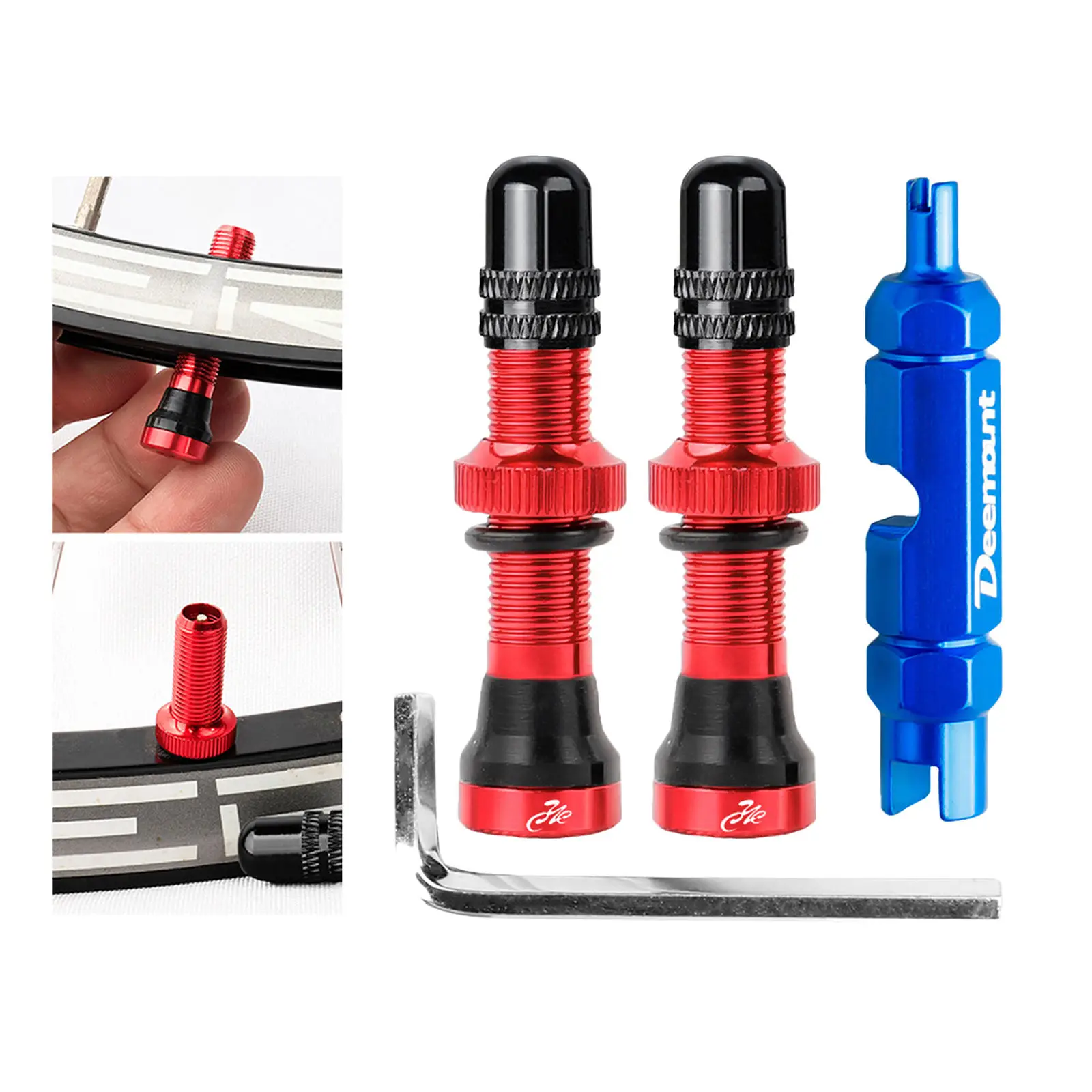 Bike Valve Core w/ Removal Tool Tool Kit Road Bicycle for Cycling