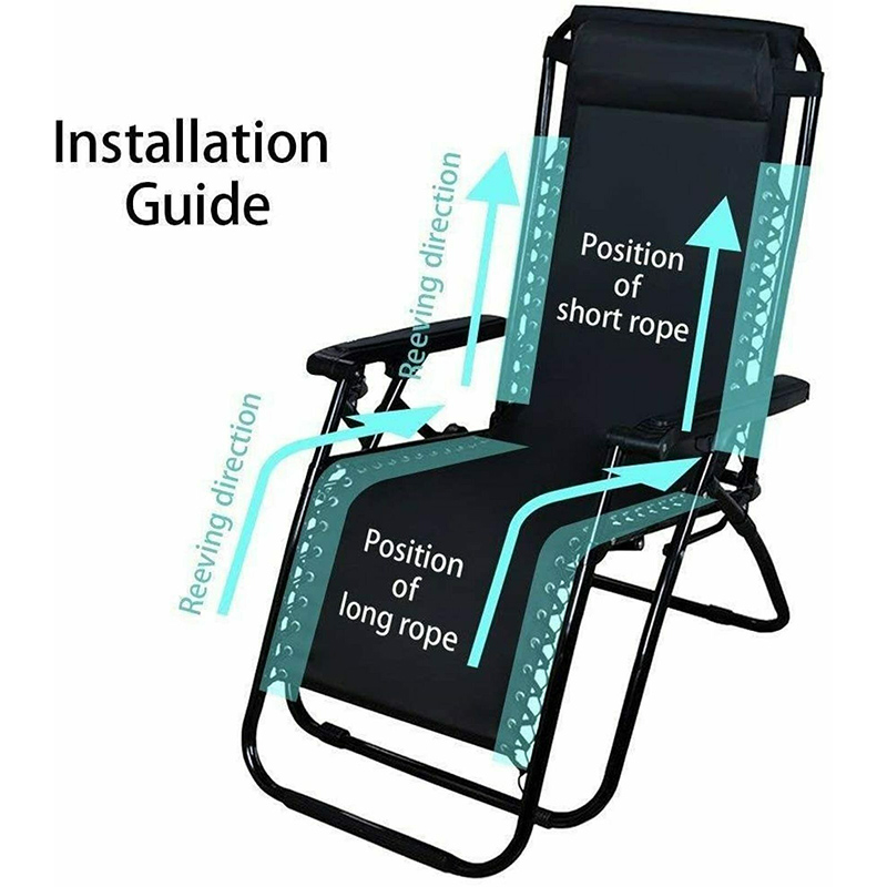 4Pcs Elastic Cord Camp Bed Rest Folding Chair Accessory Binding Rope Stable For Zero Gravity Reclining Garden Sun Lounger Chairs