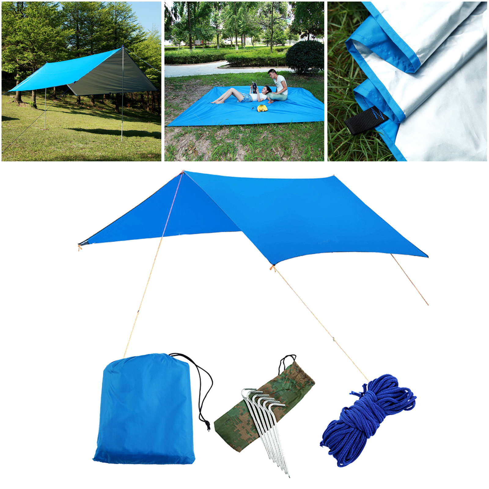 Sun Shade Sail Rectangle Canopy Awning Sail Shade Sand Sun Shelter for Patios Garden Yard Outdoor Camping Hiking Backpacking