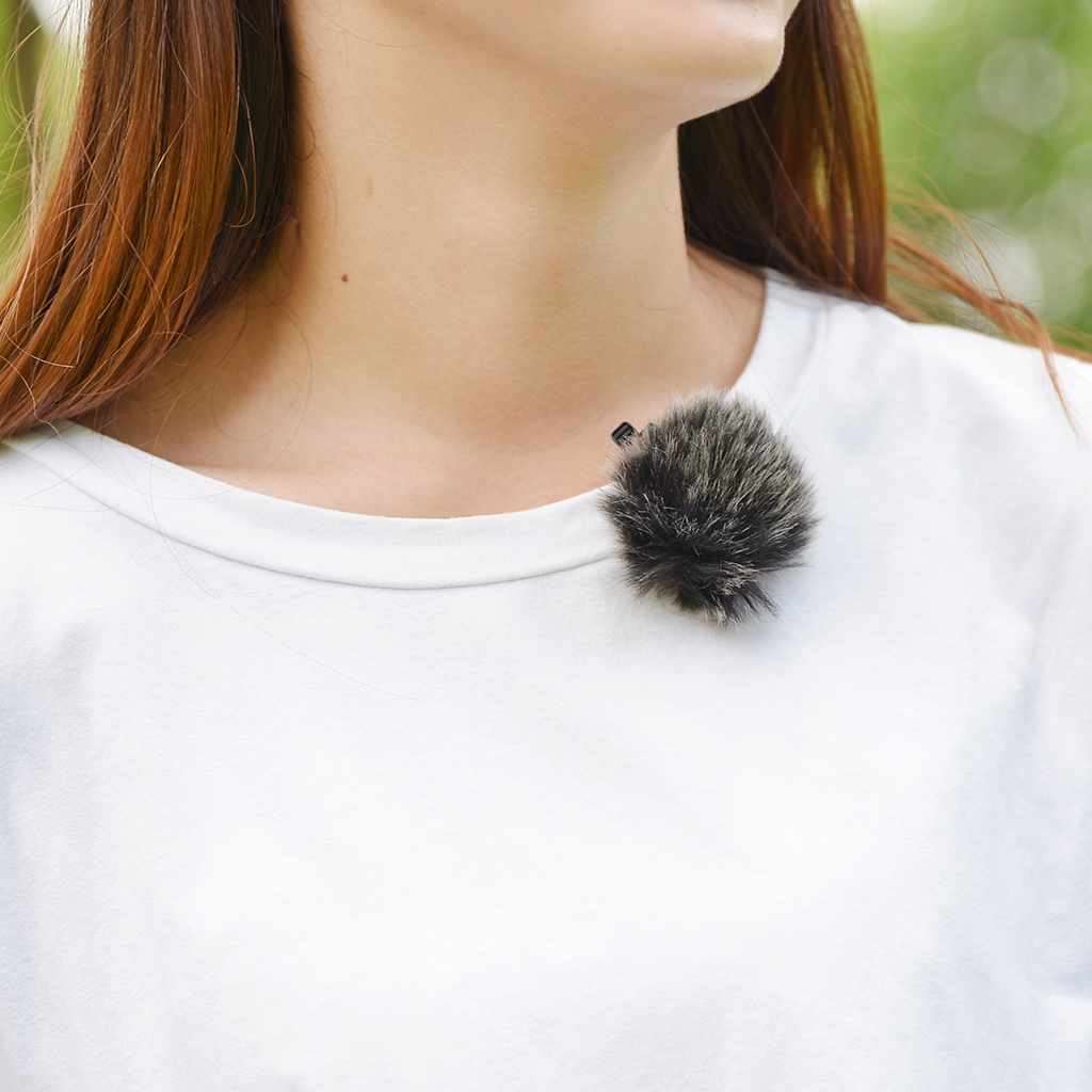Black Fur Windshield Wind Muff for Lapel Lavalier Clip-on Microphone Mic