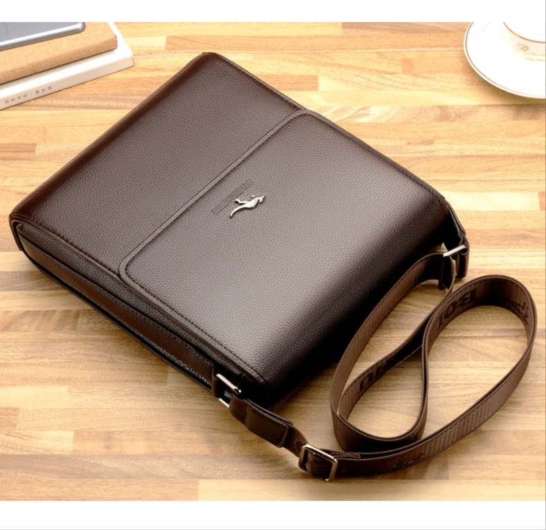PU Leather Casual Men Shoulder and Crossbody Bag with Anti Theft System