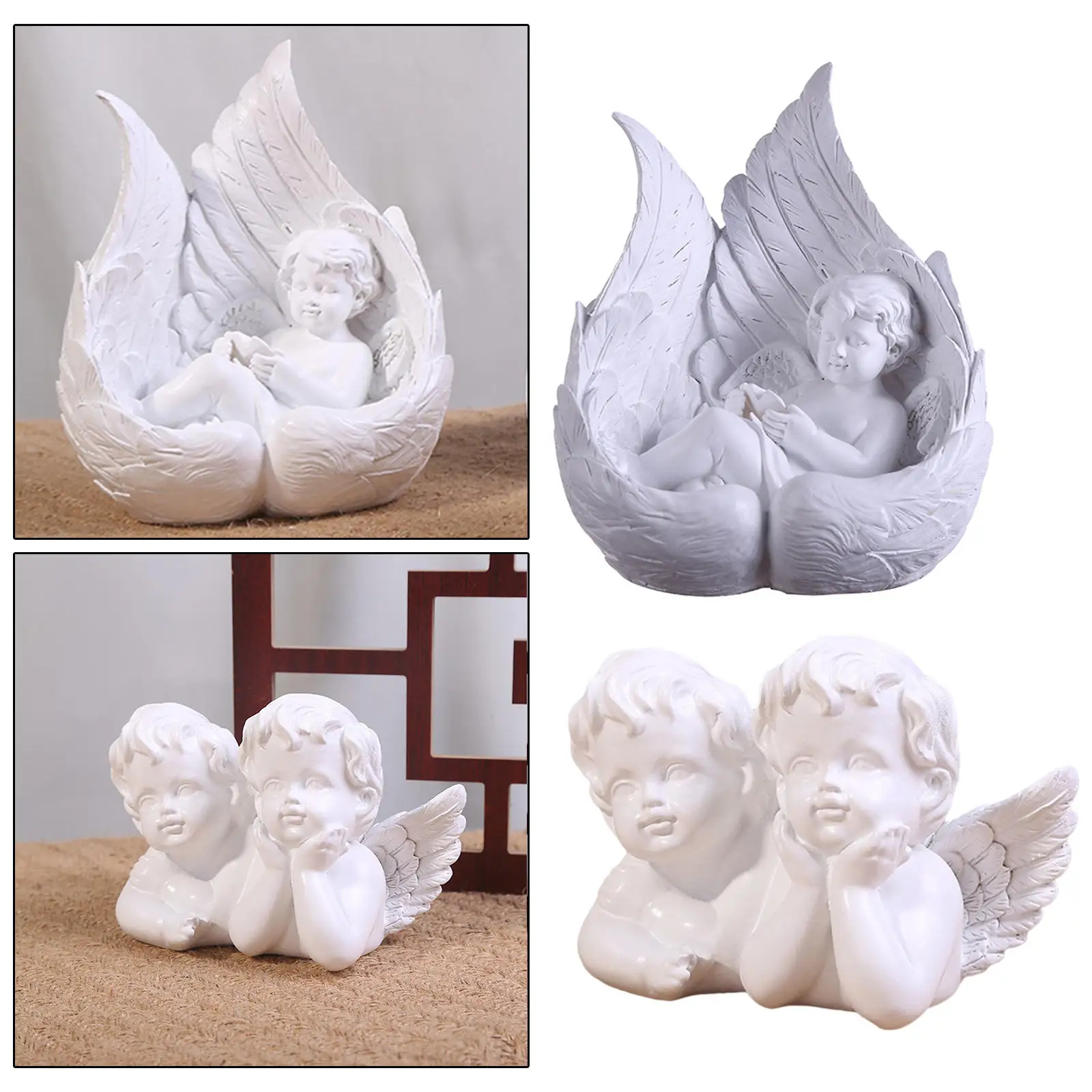 Baby Angel Figure Cherub Statue Decoration Art Collection Value Delicate Details for New Couples Outdoor Garden