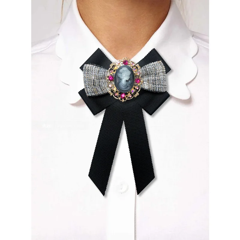 Broches lazo de moda coreana para corbatas cristal para la cabeza, corbata, camisa, collar, accesorios de joyería Vintage|Broches| - AliExpress