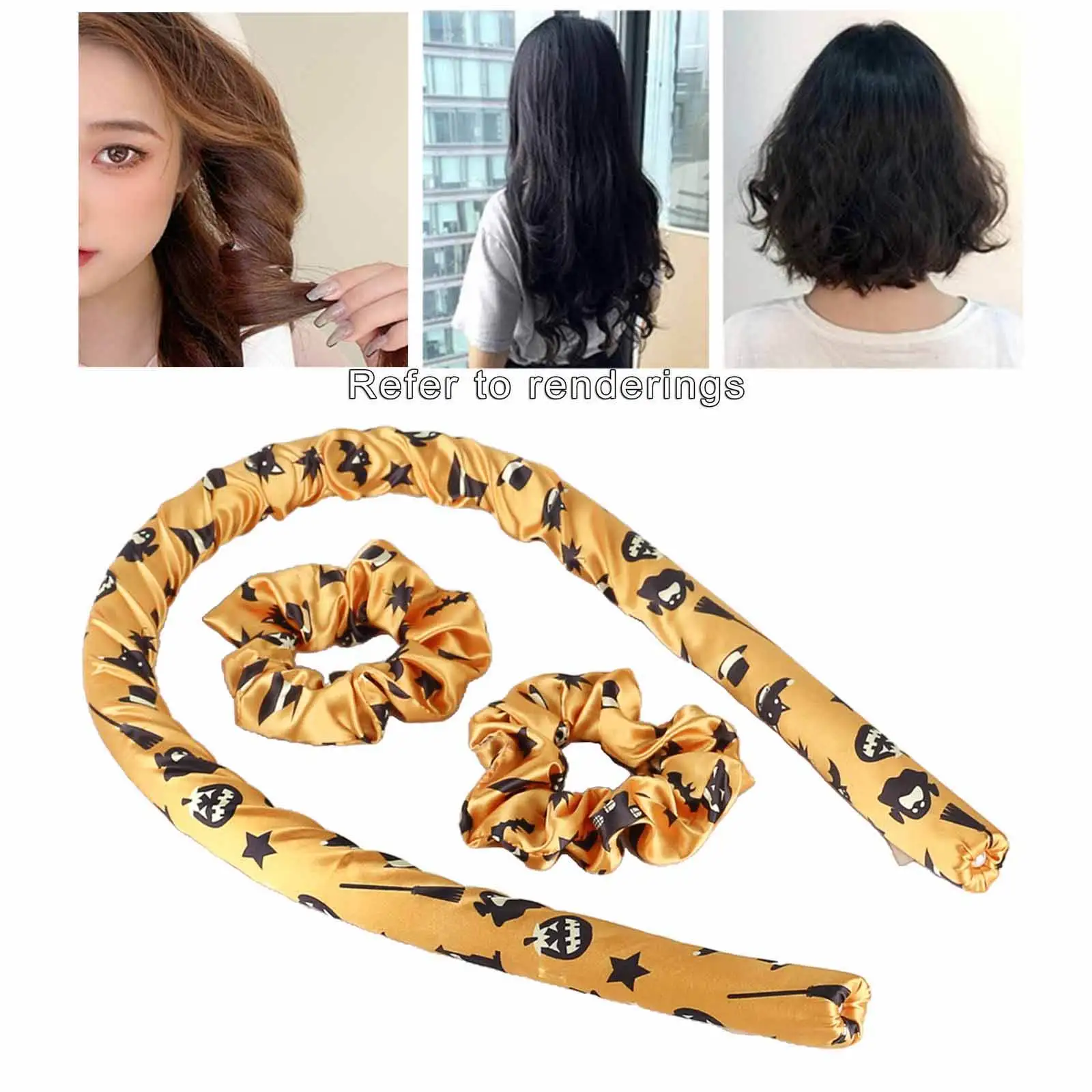 Curling Rod with Clip Soft Foam Wave Formers Hair Rollers Curls Ribbon for Long Medium Hair