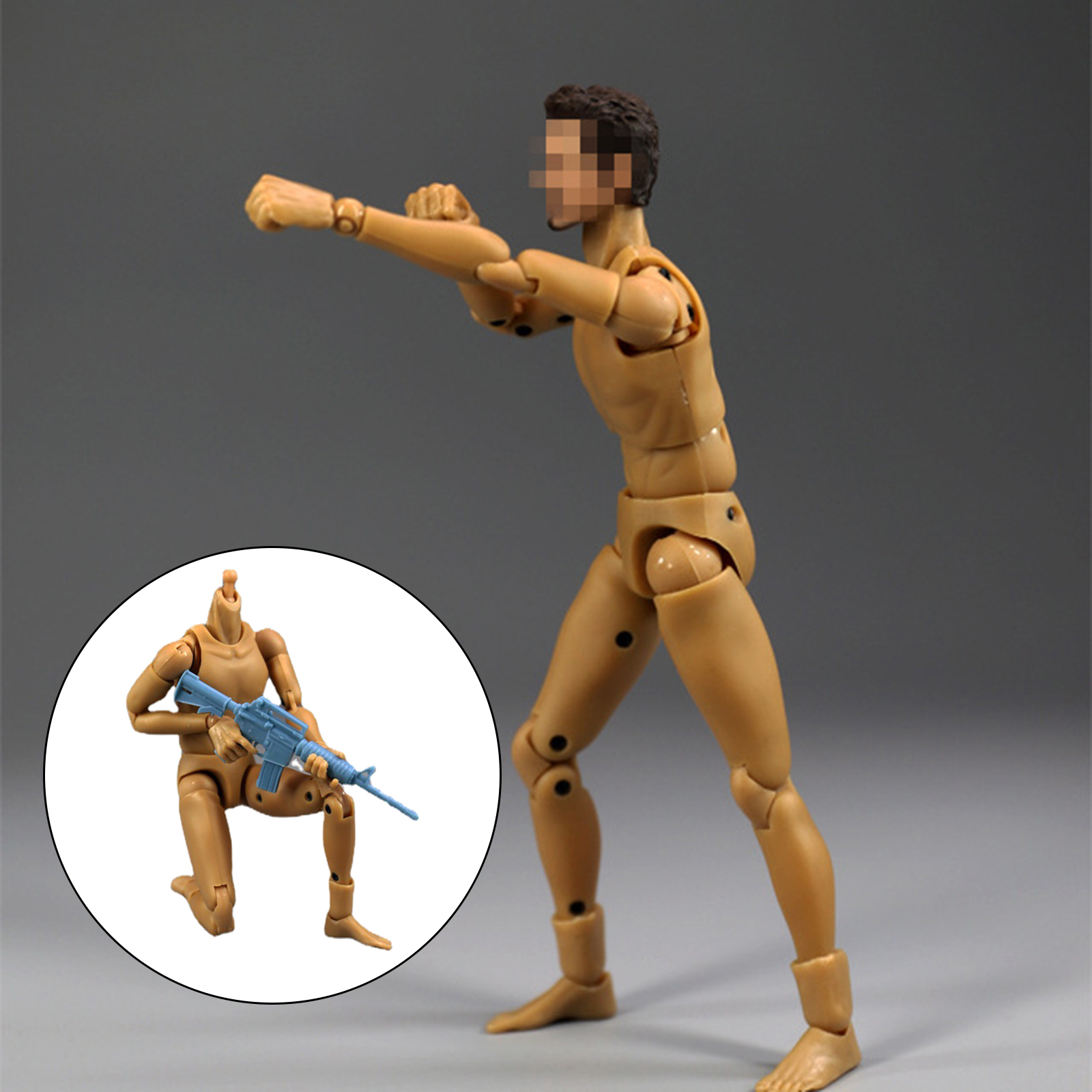 1/12 Male Body Action Figures Super Flexible Male Dolls with Spare Hands for Arts/Drawings/Photography