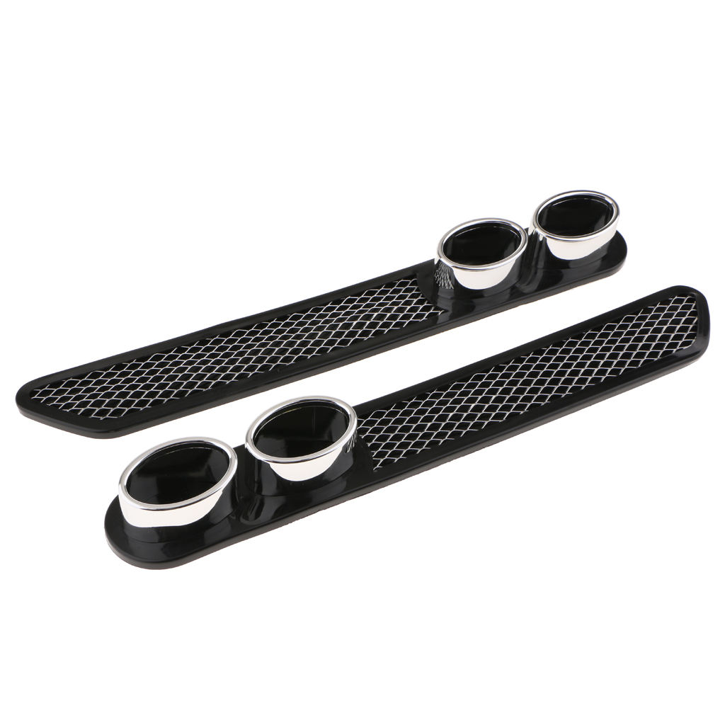 2PCS/ Pair Car Tail Simulation Exhaust Pipe Decorative Sticker Auto Modify Vent Hole (Black)