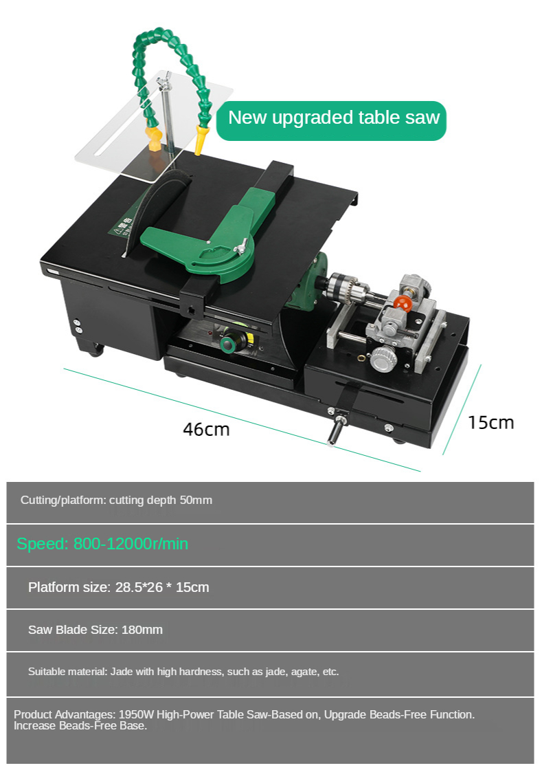 1950w de alta potência moedor mesa jade