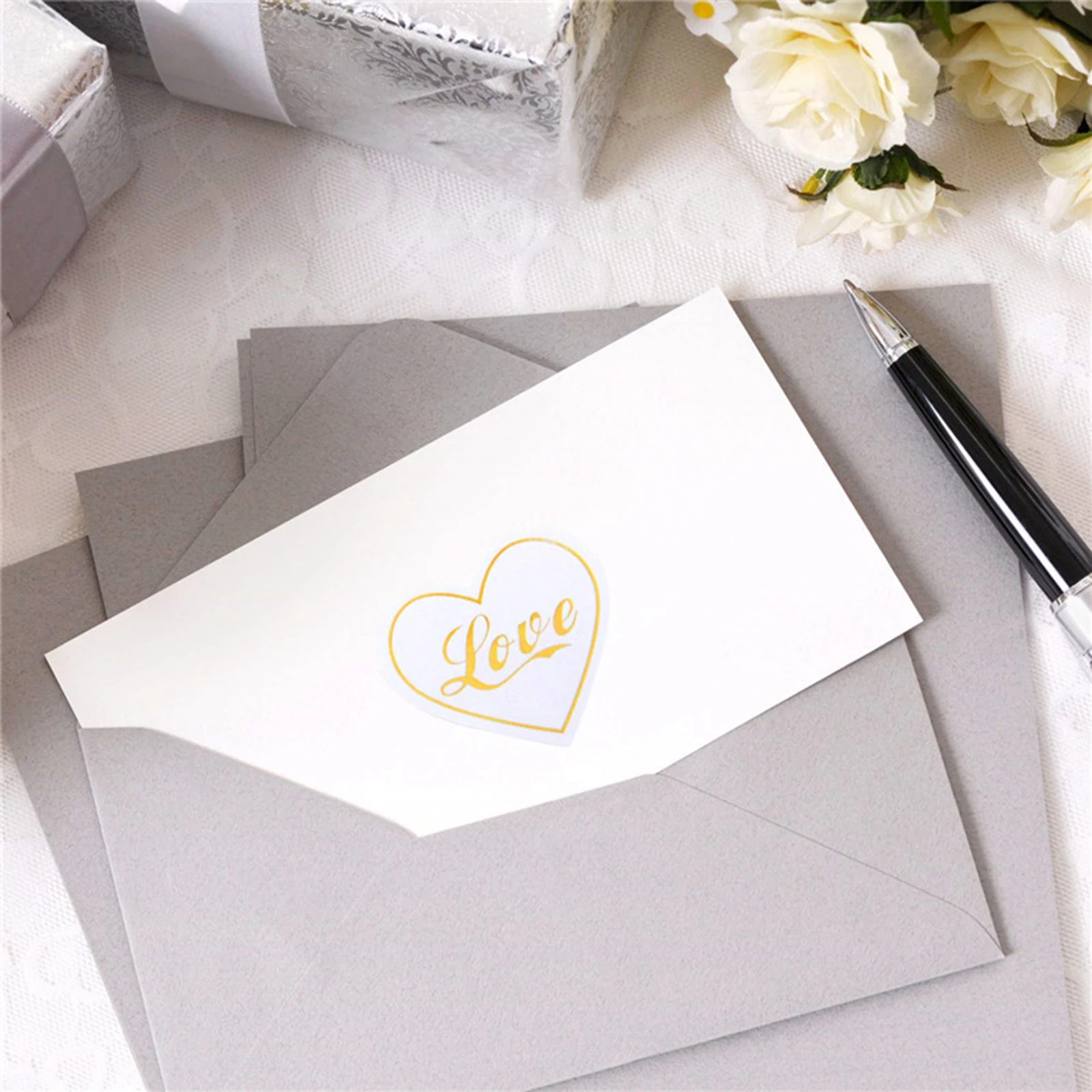 300x Love Stickers 1 Inch Adhesive Label for Envelopes Wedding Birthday
