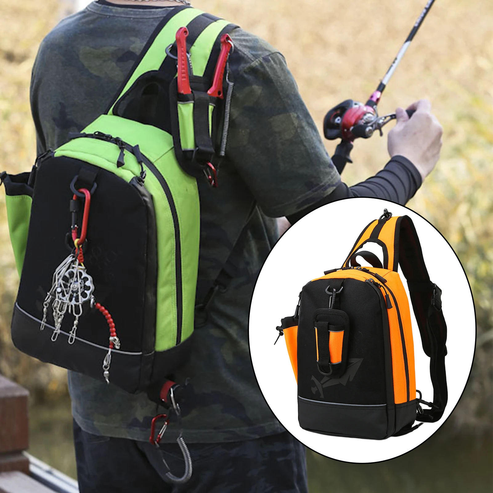 Men Shoulder Bags Oxford Cloth Fishing Packs Sling Bag Crossbody Outdoor Sport Daily Picnic Canvas Messenger Chest Bag