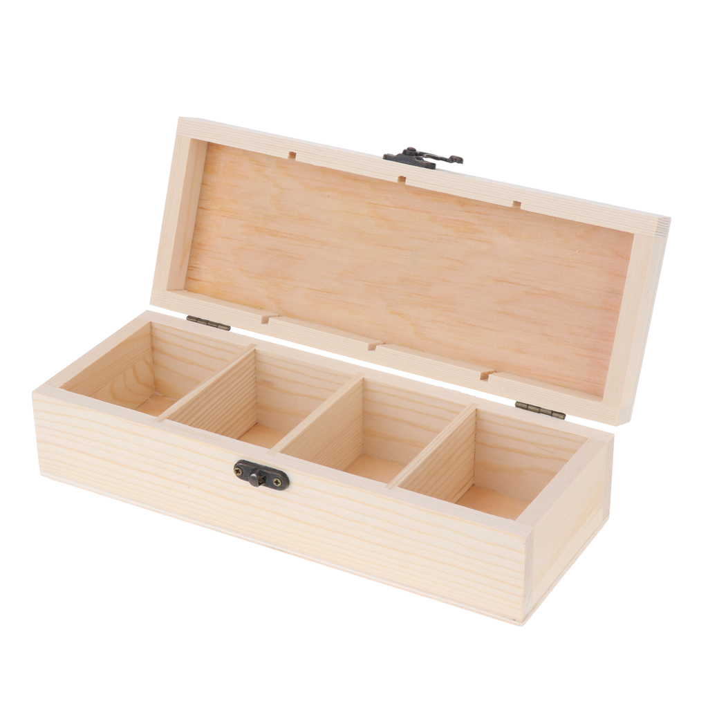 Natural Plain Wood Box Wooden Jewelry Decoupage  Earring Storage Case
