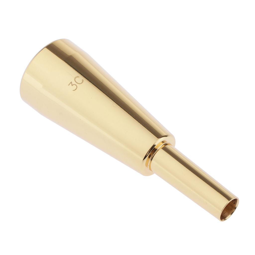 3C Size Instrument Accessory Trumpet Mouthpiece - Heavy Duty Gold Plated