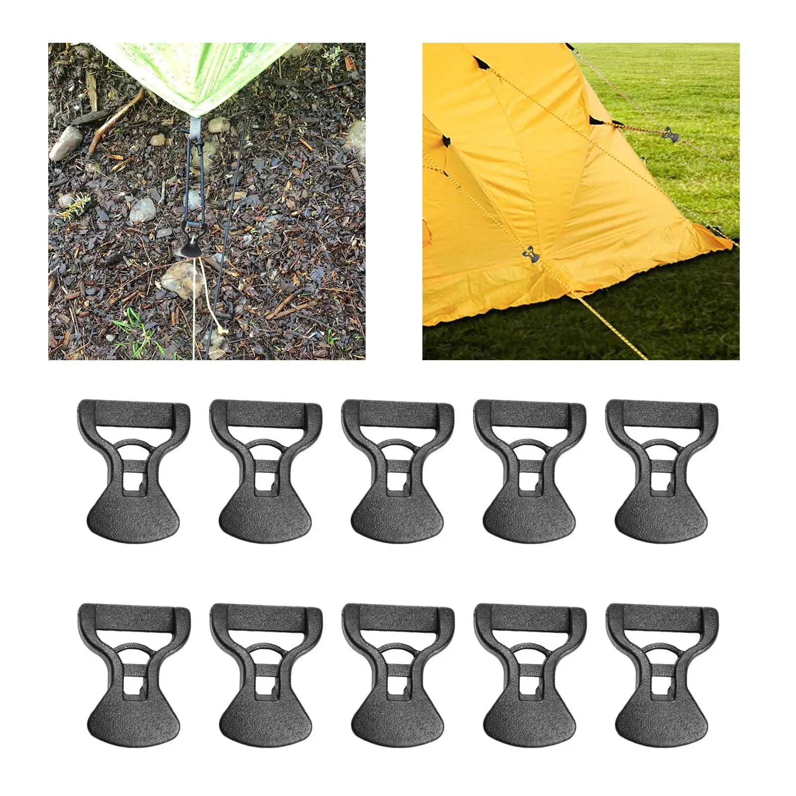 10Pcs Fixing Clip Tent Tarp Adjustment Buckle Anti-Slip for Hiking Outdoor Activity