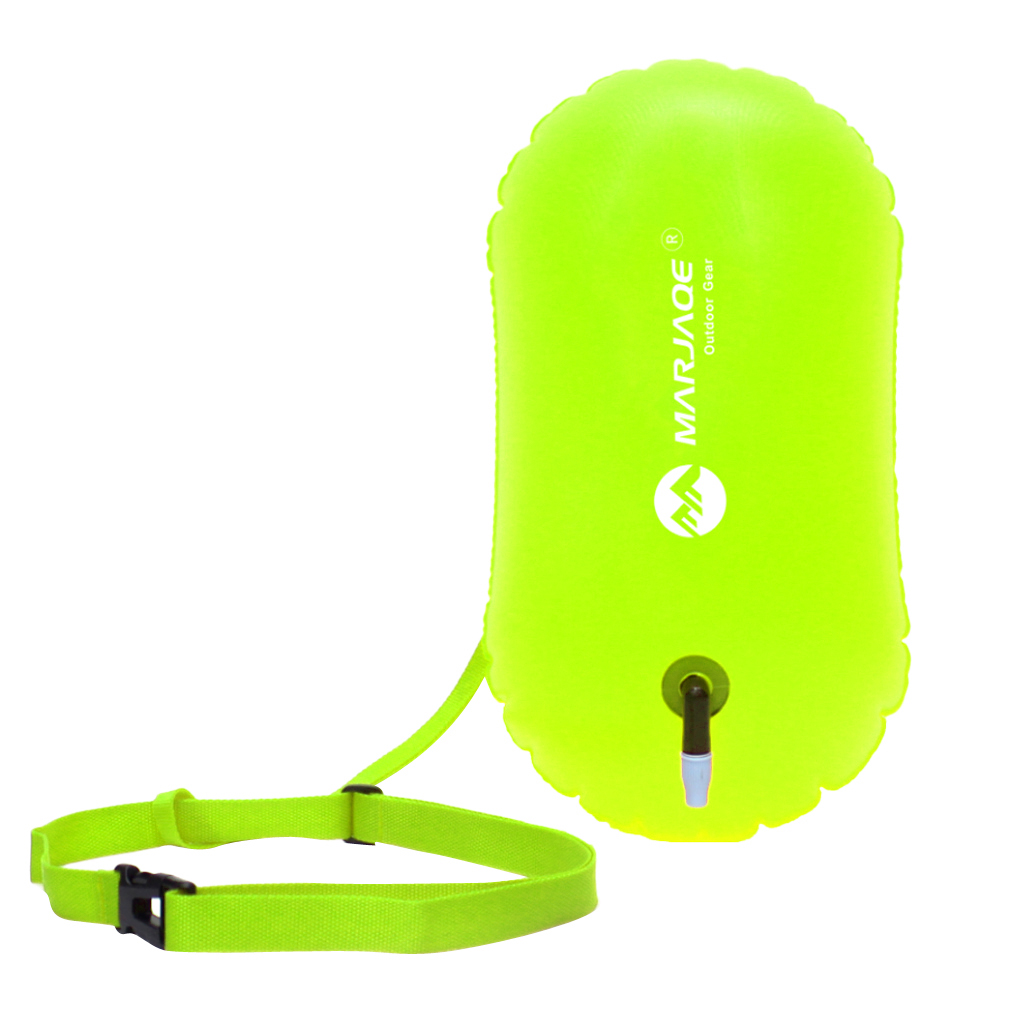 Fluo Yellow Swim Bubble Safety Buoy Float for Open Water Swimmers & Kayakers