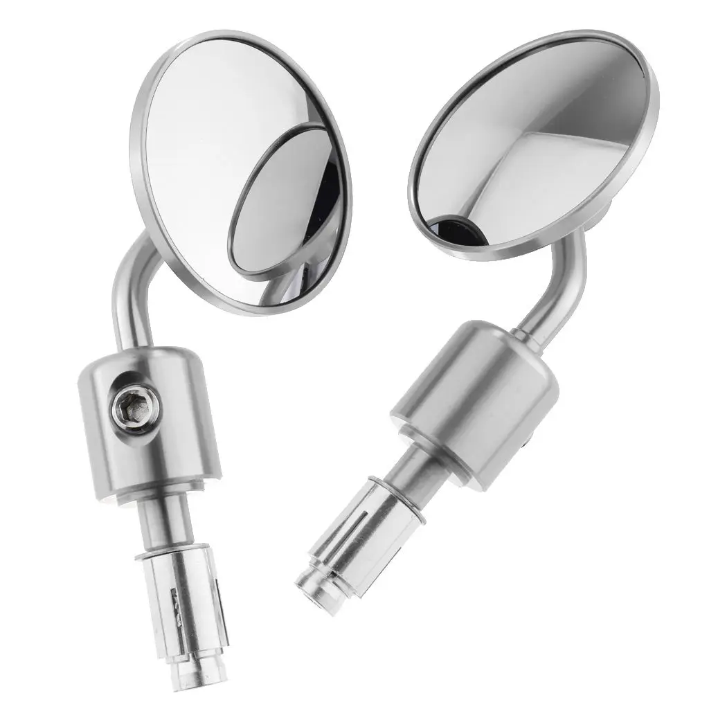 2Pcs Motorcycle Rearview Mirrors Round 7/8inch Bar End,1 SET Left & Right,Multiple position Adjustments