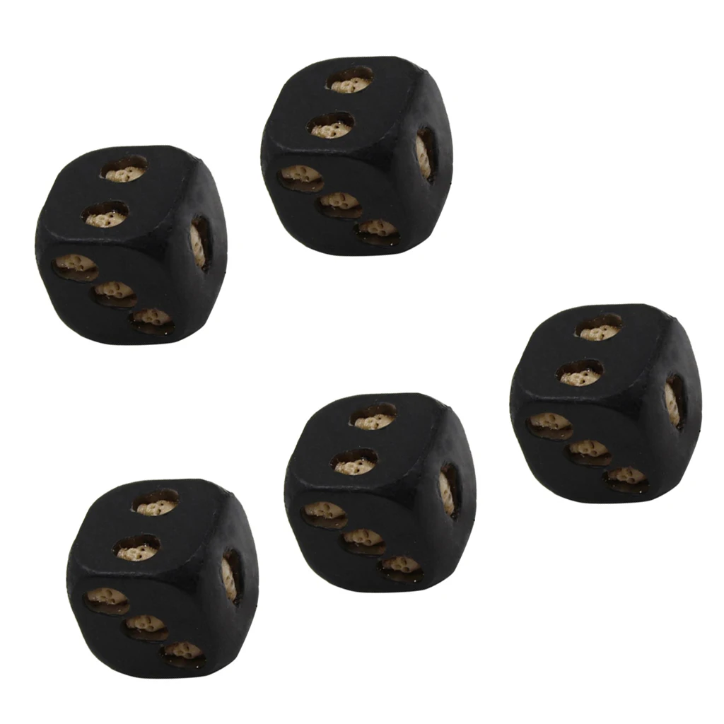 5Pcs Black Resin Skull Dice Six Sided D6 Dice 3D Skeleton Board Game Party Toys