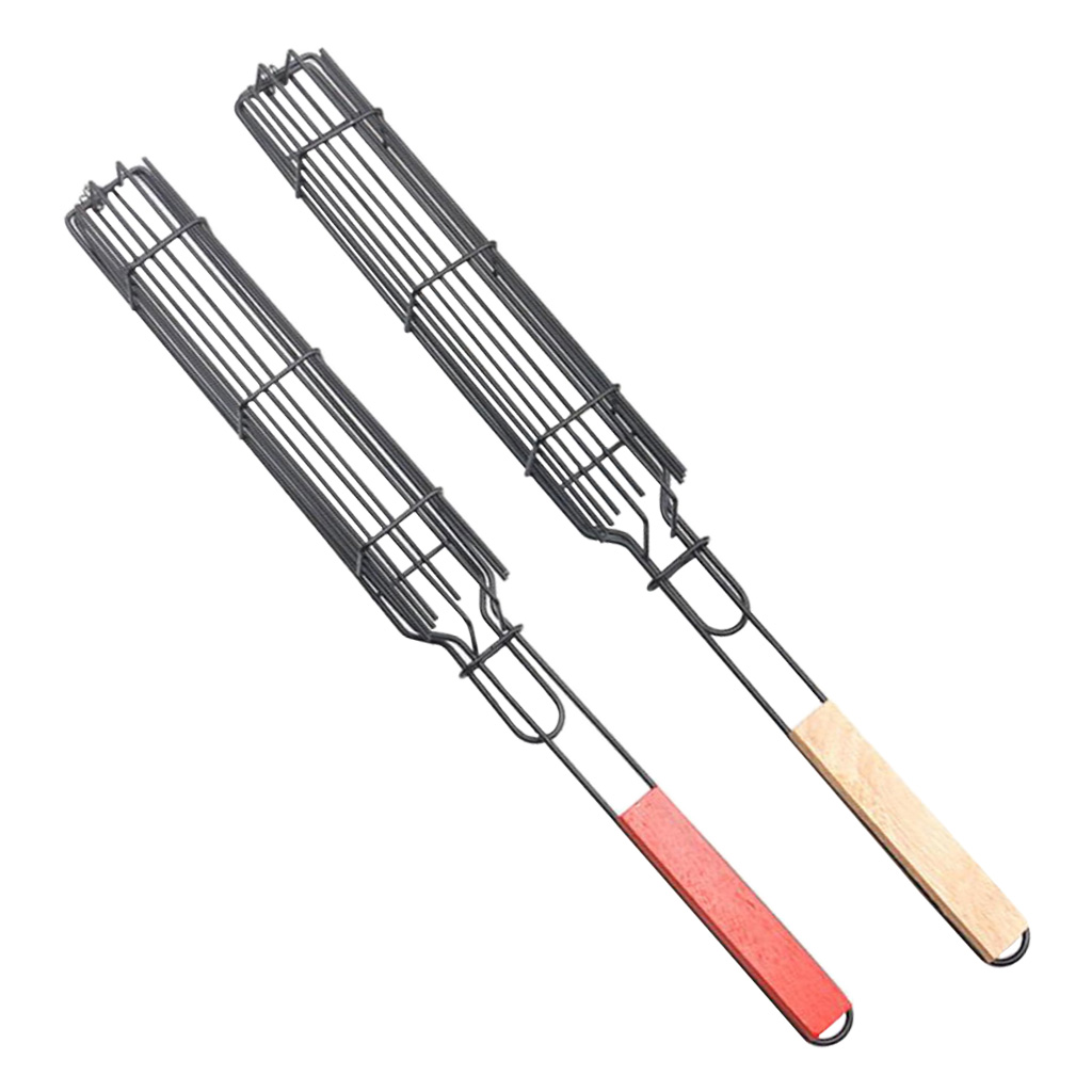 Kabob Grilling Baskets Non-Stick Metal for Vegetable Chicken Kitchen Accs