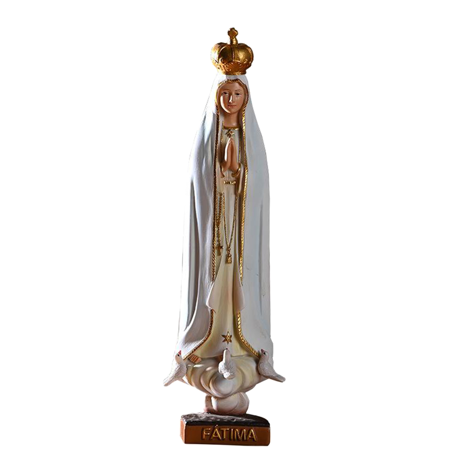 Virgin Mary Figurine Statue, Catholic Religious Decoration,Home Decorative Ornaments, Painted Resin Art Crafts Church Ornaments