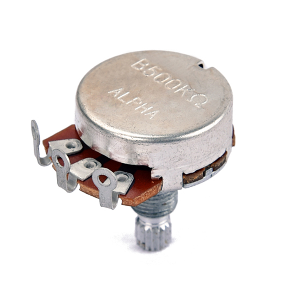 2 Pieces Alpha B500K 18 Mm Potentiometer with Split Shaft for Electric Guitars
