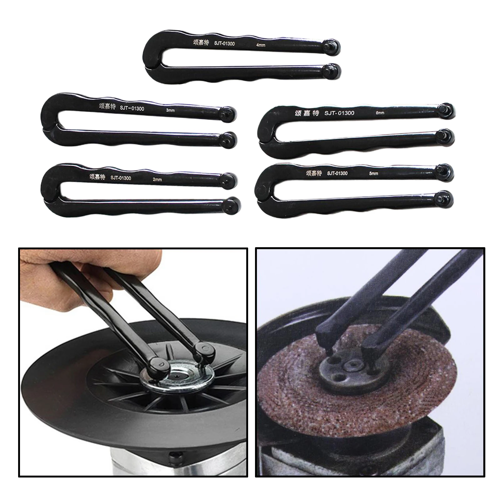 Round nut wrench electric pick oil cover opening angle grinder spanner double pin adjustable face spanner wrench
