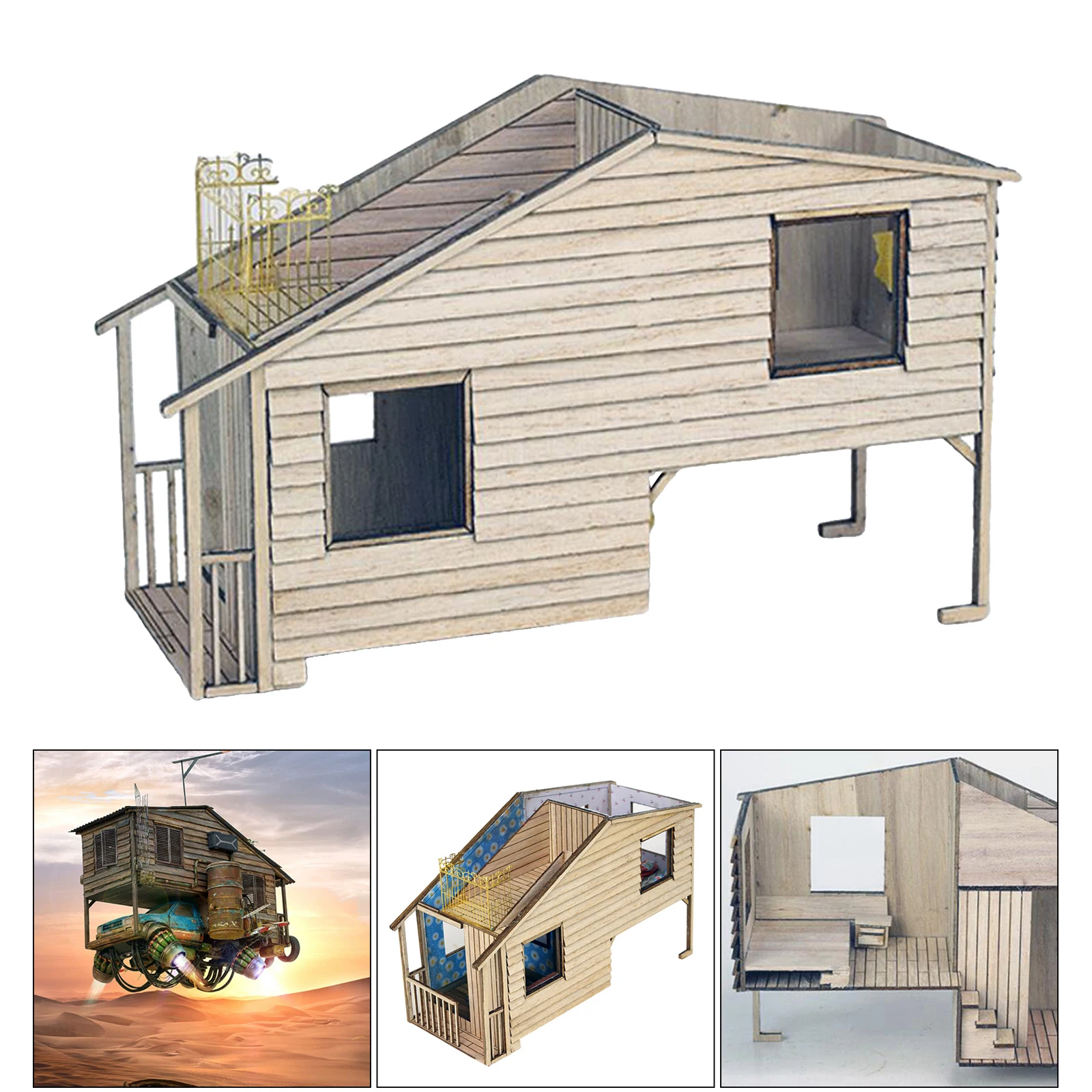 Scenario Building Model DIY Scenario 1/35 European Wooden House Simulation Scenario Model Building