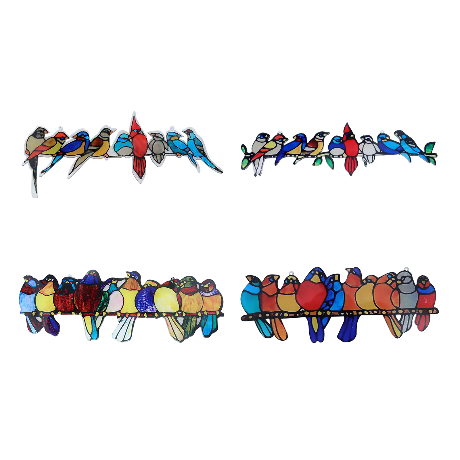 Colorful Hummingbirds Stained Glass Ornaments Suncatcher Gift Hanging Decor