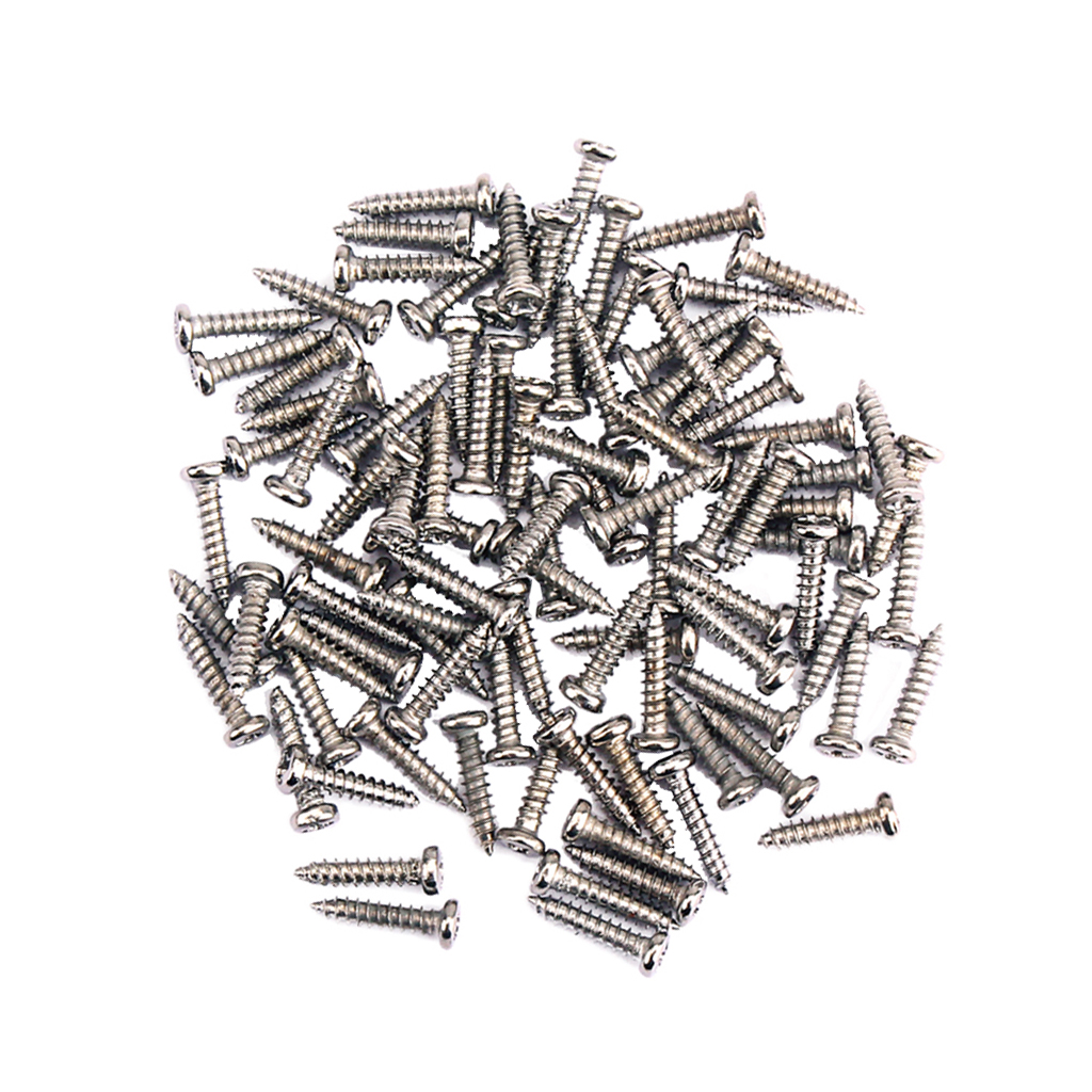 Tooyful 100 Pieces Iron Tuning Peg Tuner Mounting Screws for Guitar Bass Ukulele Mandolin Universal Parts 11 x 2.2mm