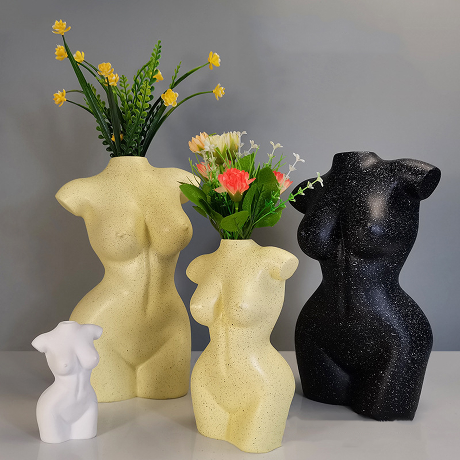 Art Human Body Vase Female Form Vase Flower Pot Plants Art Statue Office Desk Vase Decoration Home Dry Flower Vase Small