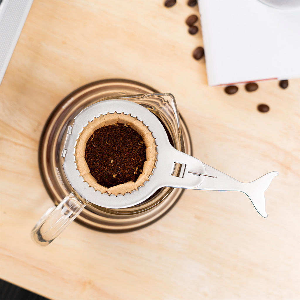 Portable Coffee Dripper Stand with Cleaning Brush for Cafe Bar Barista Kitchen