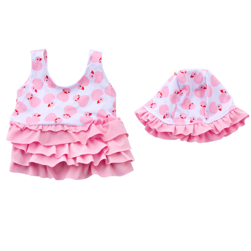 Doll Summer Clothes - Short Sleeve Swimwear Bathing Suit for 18inch American