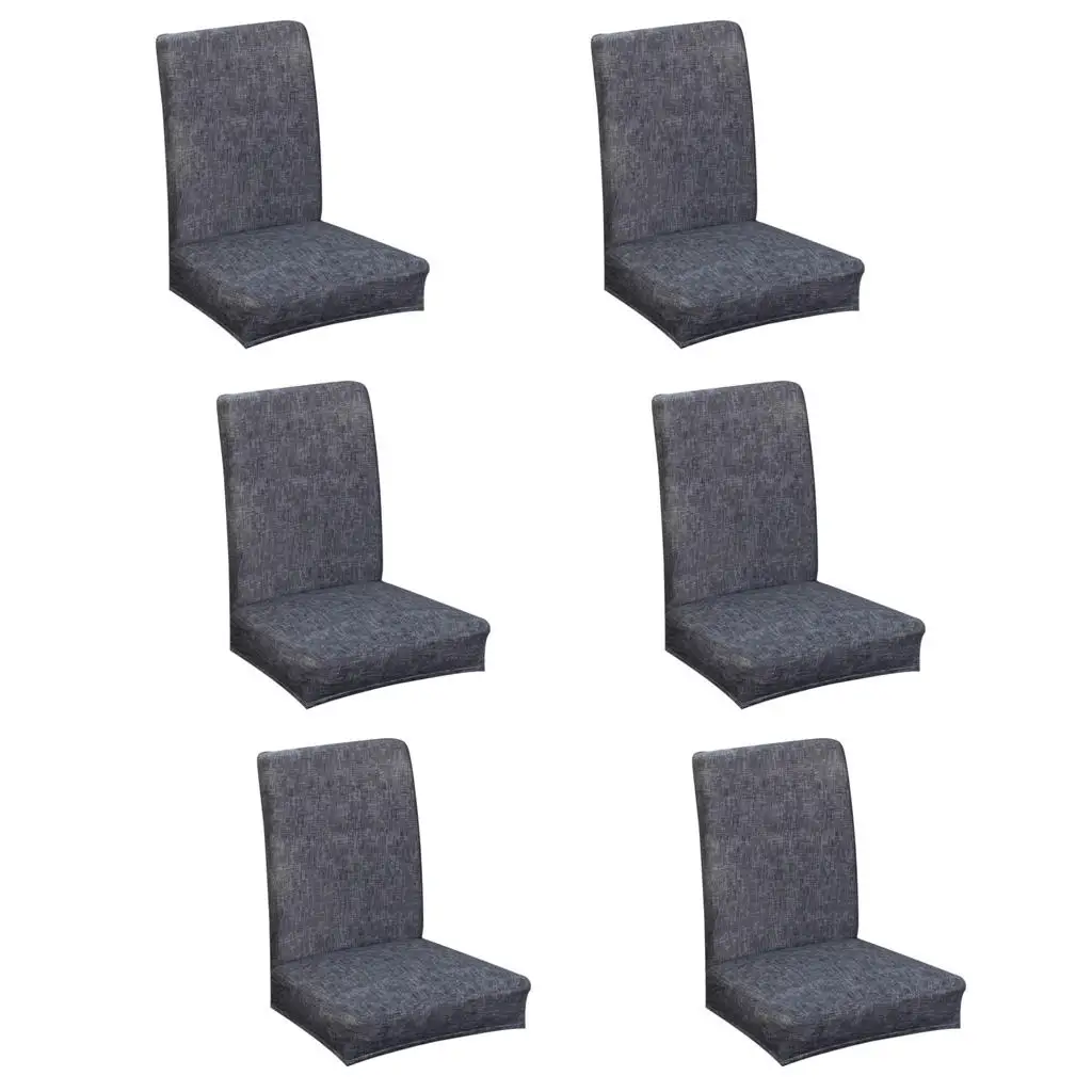 6Pieces Stretch Spandex Dining Room Chair Seat Covers, Removable Washable Anti-Dust Dinning Upholstered Chair Seat
