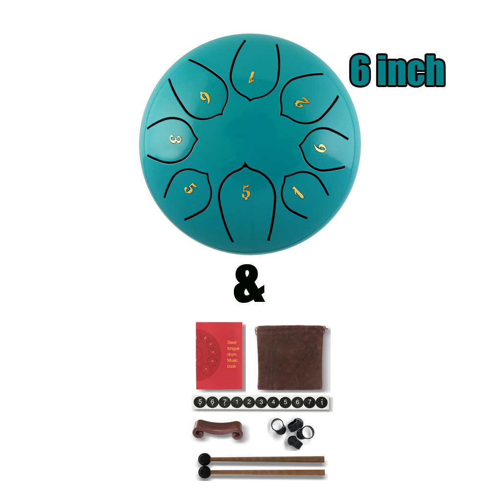 6 Inch Steel Tongue Drum C-Key 8 Notes Handpan Drum For Beginner Adult Kid