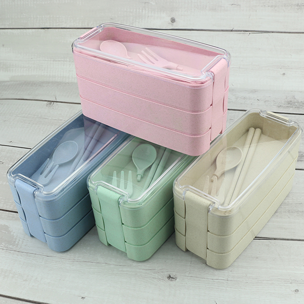 Three Layers Lunch Storage Box Rice Sushi Catering Bento Box Container