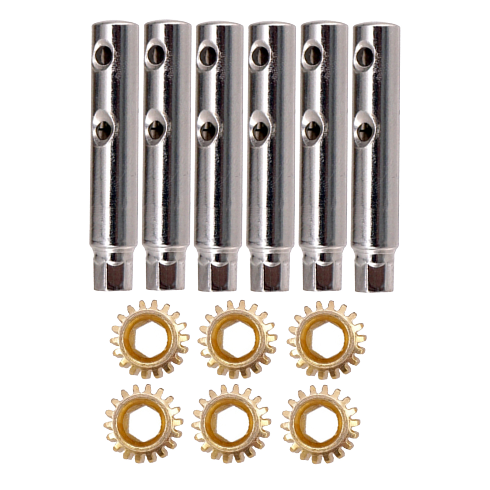 6pcs Hexagonal Open Gear Tuners Tuning Pegs Machine Heads Mount Hex Hole 1/18 1/15 Gears and Legs for Guitar Instruments