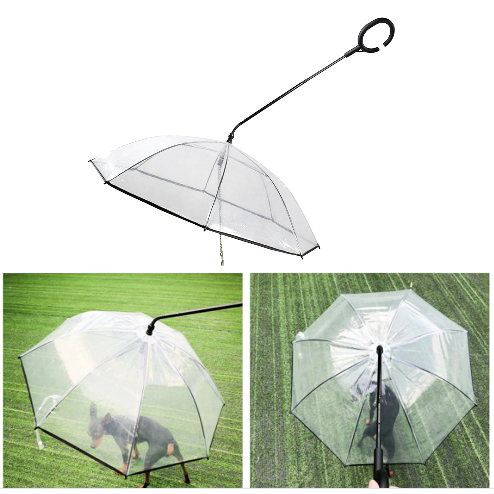 Dog Umbrella with Leash Pet Outdoor Rainproof Supplies, diameter 70cm