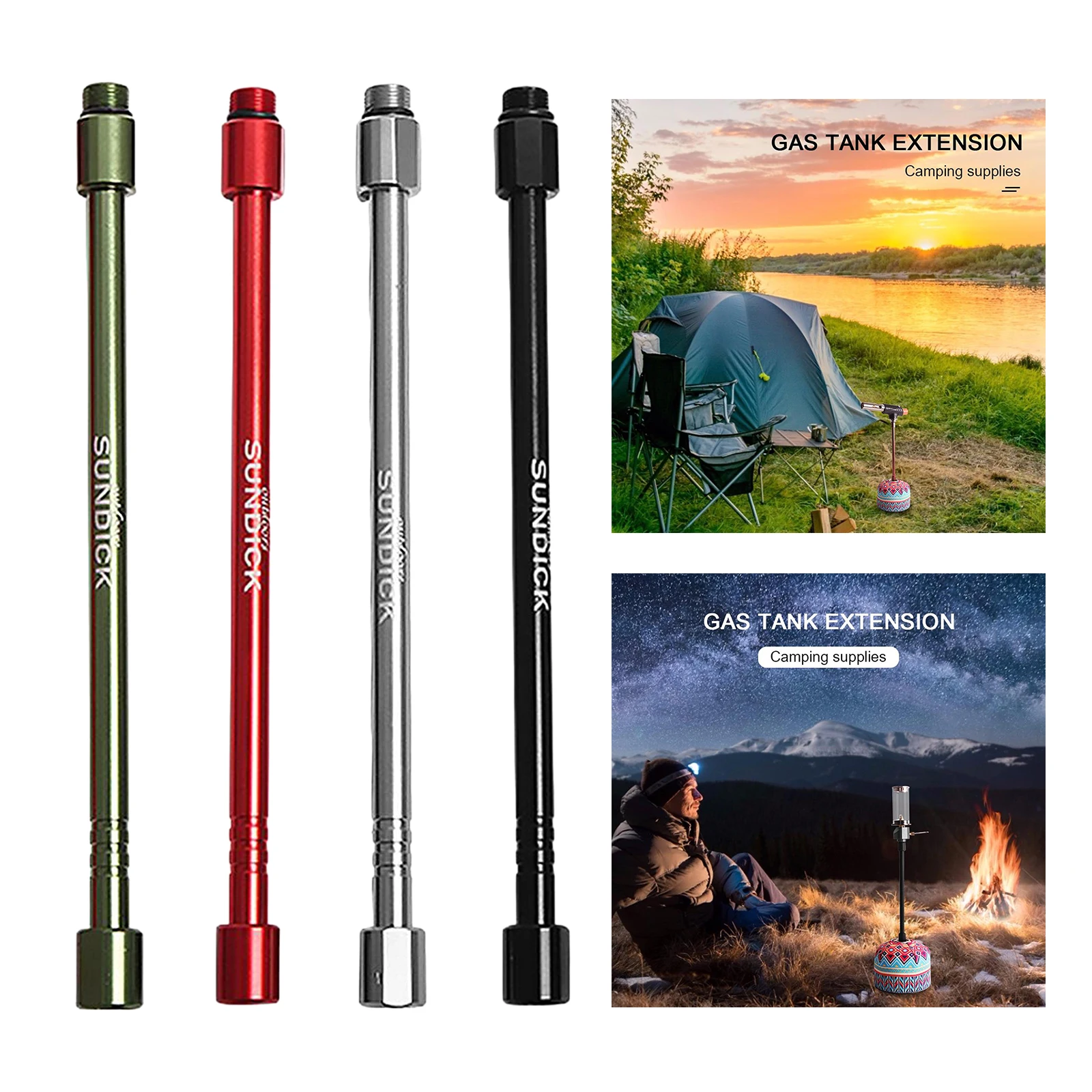Gas Lantern Extension Tube Practical Outdoor Camping Gas Tank Converter Extension Rod Cooking Stove Gas Tank Converter Hiking
