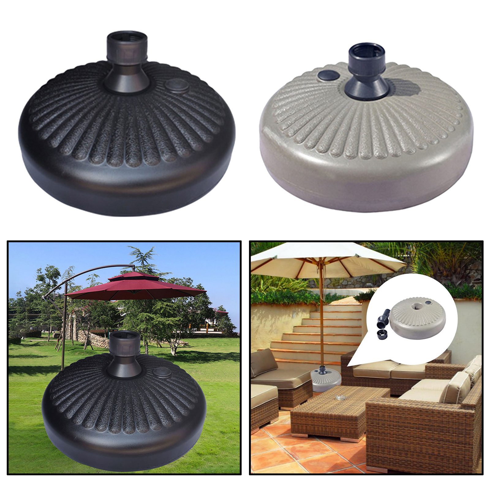 Detachable Umbrella Base Large Opening for Sand Fillable Umbrella Stand Holders for Outdoor Patio Umbrellas Accessories